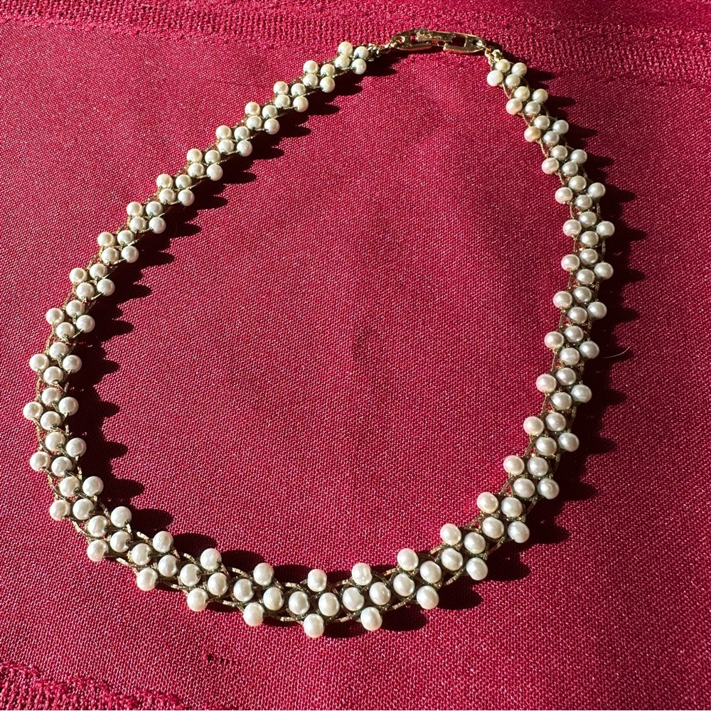 Pretty Pearl braid necklace by Napier